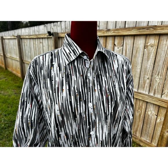 Jhane Barnes A New Identity Men’s Button Shirt L Abstract Long Sleeve 100Cotton - Picture 3 of 11